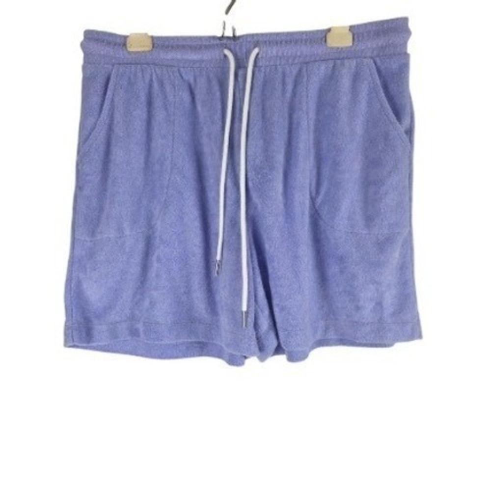 Cuddl Duds Pull On Shorts M Womens Blue Pockets High Rise Lounge Comfort Casual